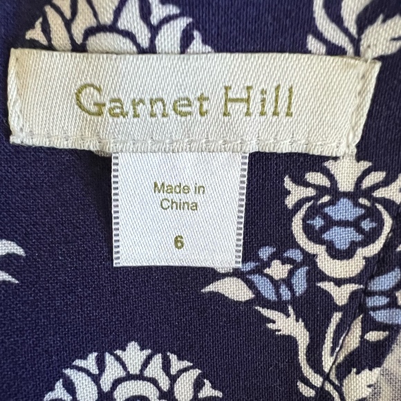 Garnet Hill Navy Blue Floral Print Maxi Dress Size 6 - Picture 14 of 16